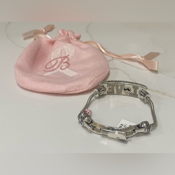 Brighton Power of Pink bracelet: LOVE, pink ribbon & add a charm- 2010 Retired - Picture 2 of 7